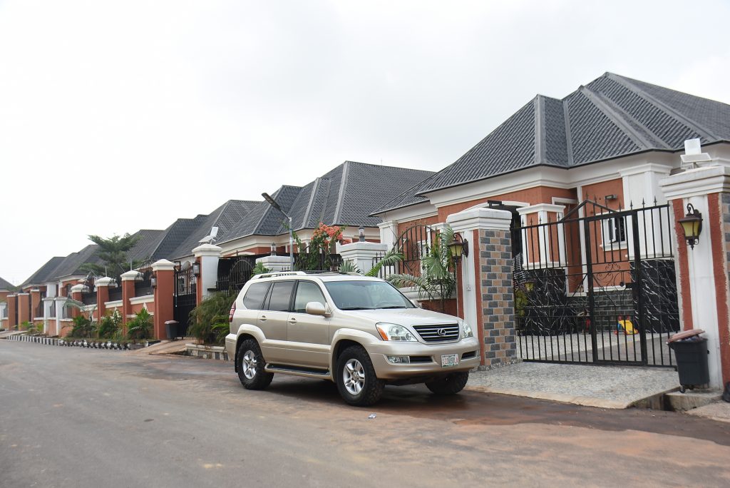 Completed Winners Estate bungalows with paved driveways